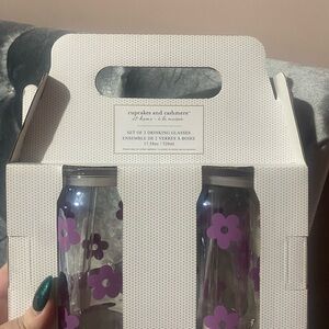 cupcakes & cashmere Purple Floral Drinking Glasses